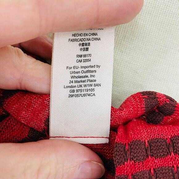 Free People Striped Lace Knit Tunic Brick Red Large - Picture 7 of 9